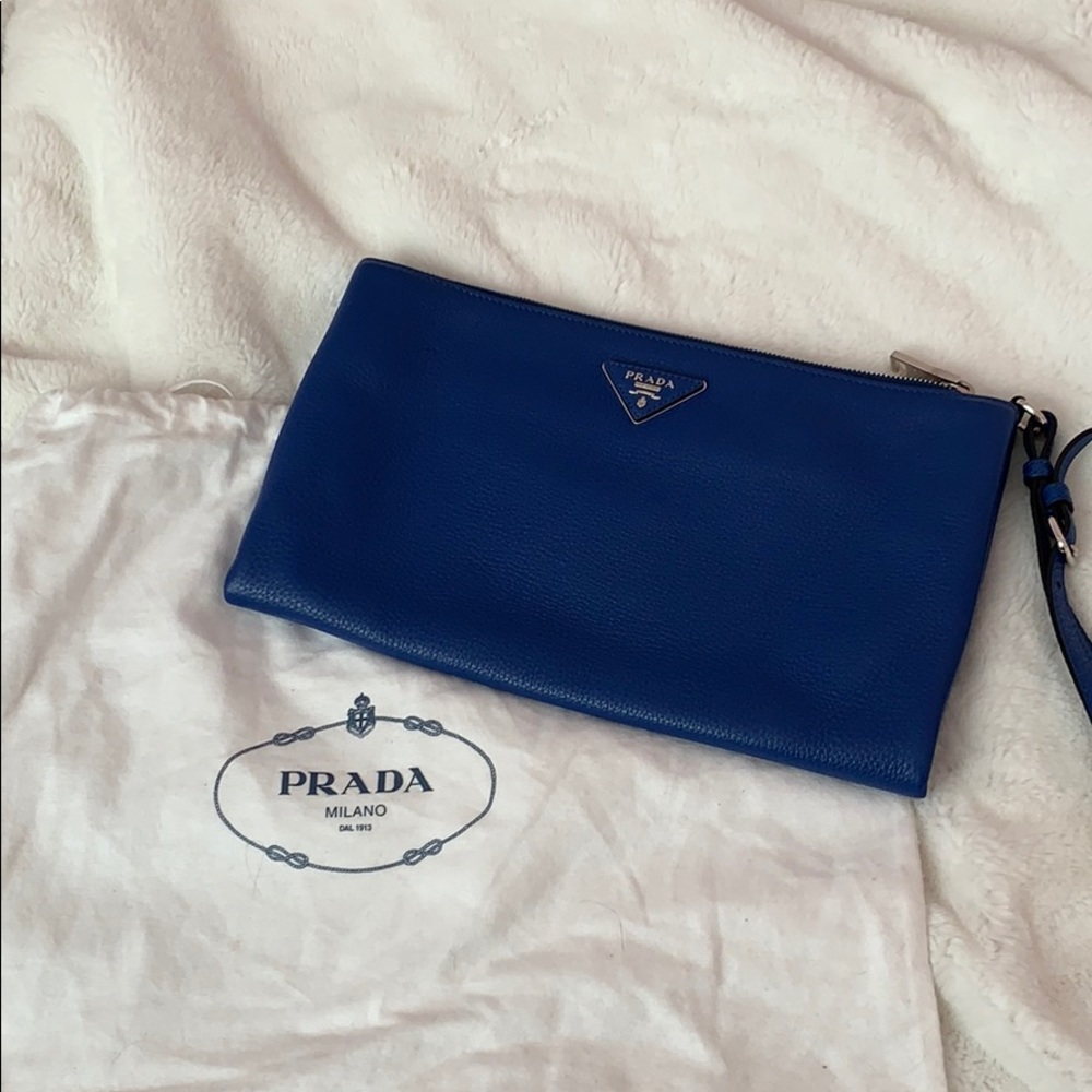Prada leather wrist pouch